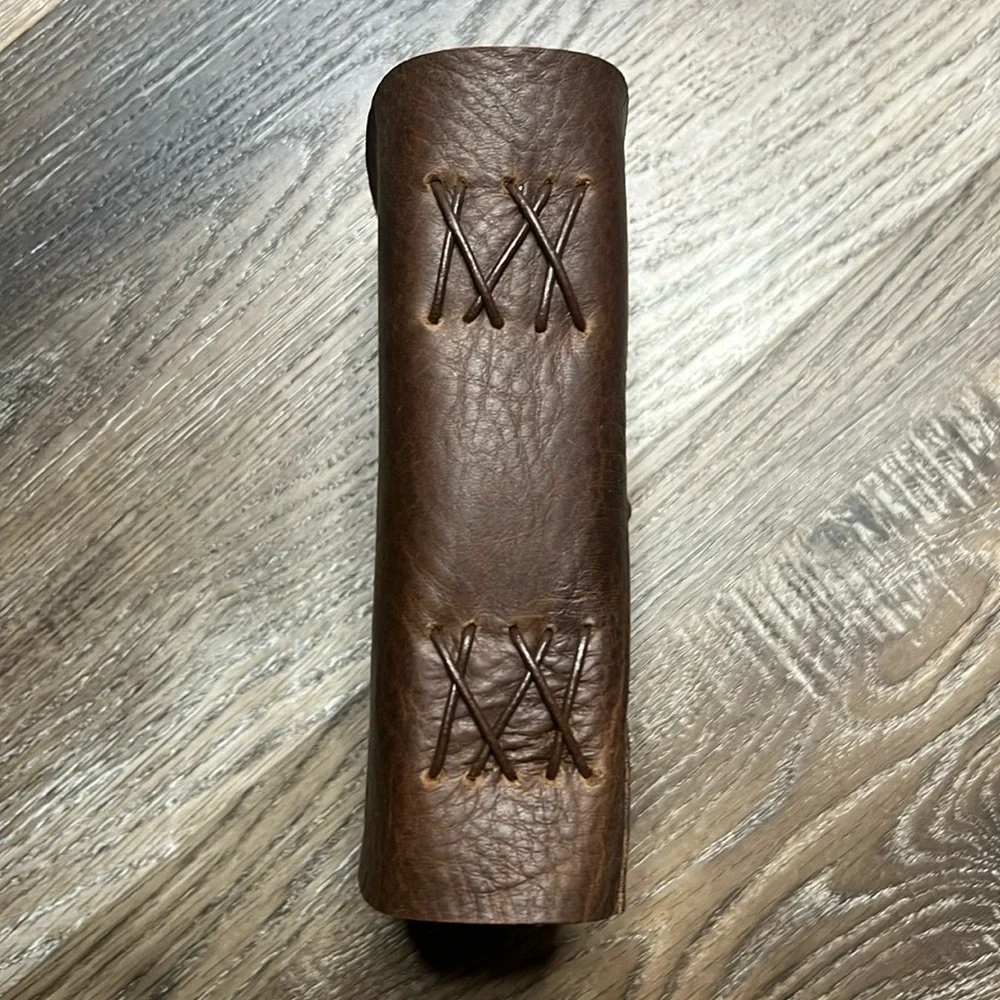 Hand Crafted OOAK Unique Leather Vintage Journal with Antique Deckle Edge Paper - Picture 4 of 12